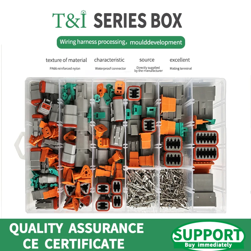 ชุดฝาครอบกันฝุ่นกันน้ำซีรีส์ DT 250ชิ้น DT06-2/3/4/6S DT04-2/3/4/6P ปิดผนึกยานยนต์พร้อมกล่องหมุด 1