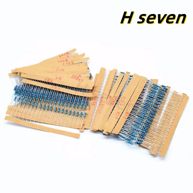 Metal Film Resistors 50pcs 1/8W 0R-4.7M 1% Metal Film Resistor 0.125W 1 2.2 10 47 100 120 150 220 270 330 470 1K 2.2K 4.7K 10K 100K 470K 1M ohm