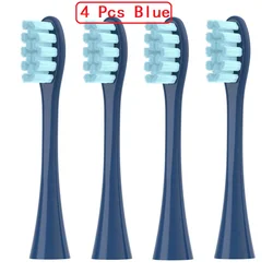 Enhanced Soft Bristle Replacement Brush Heads for Sonic Electric Toothbrush (4 Pcs blue)