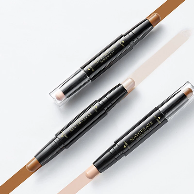 2 in 1 Professional facial contour stick Waterproof Long Lasting Facial Contouring Concealer Stick Bronzer Women's Makeup Tools