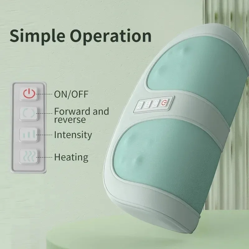 Electric Roller Foot Massager Heating Physical Therapy Acupoint Massage Deep Tissue Kneading Calf Sporting Home Health Portable