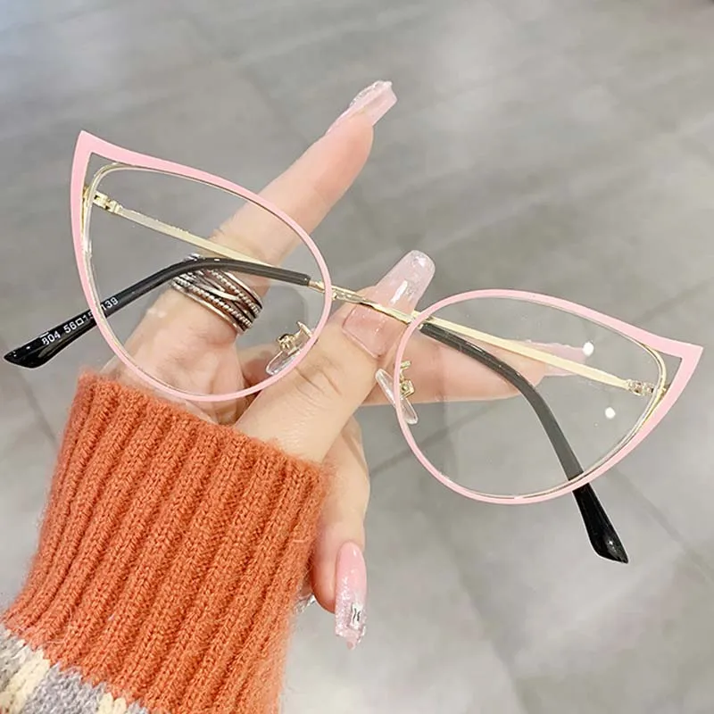 

Очки в винтажном стиле женские, аксессуар кошачий глаз, с защитой от синего света, удобные модные компьютерные очки, готовые оптические простые очки