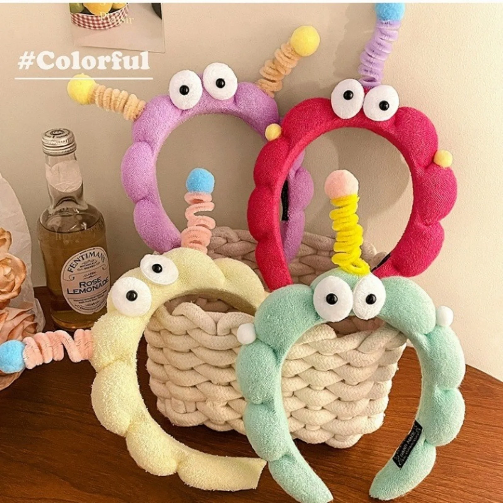 1PC Cute Cartoon Creature Headbands, Colorful Plush Hair Hoops, Perfect For Wash & Skincare, Fun Hair Accessories