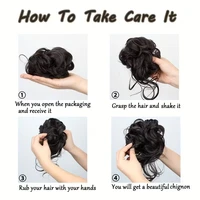 Chignon synthétique court ondulé bouclé désordonné élégant, pièce de cheveux à clip, chignon en désordre, extensions de cheveux pour femmes 5