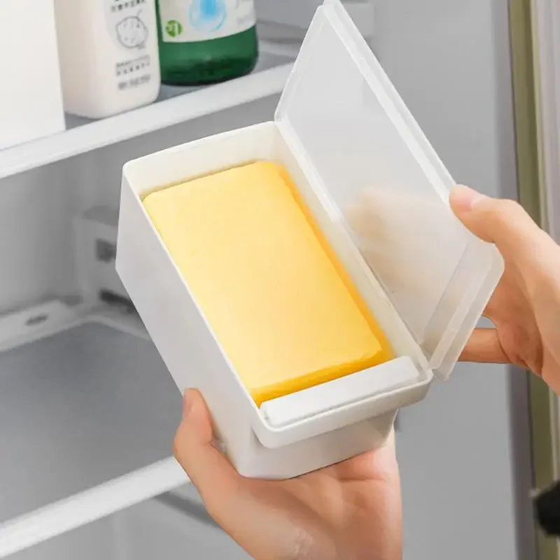 Durable Butter Cutter Box Unbreakable Butter Dish with Clear Lid and Cutter Space-Saving and Easy Cutting Dish