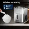 Nugget Makers Countertop, Pebble Maker Machine with 34lbs/24H Soft , Self-Cleaning Sonic Ice Maker with Ice Scoop&Bas 3