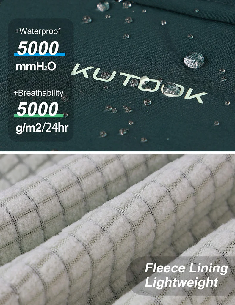 KUTOOK Women's Hiking Softshell Jackets Lightweight Fleece Sportswear Clothing Removable Hood with Pockets for Climbing Travel