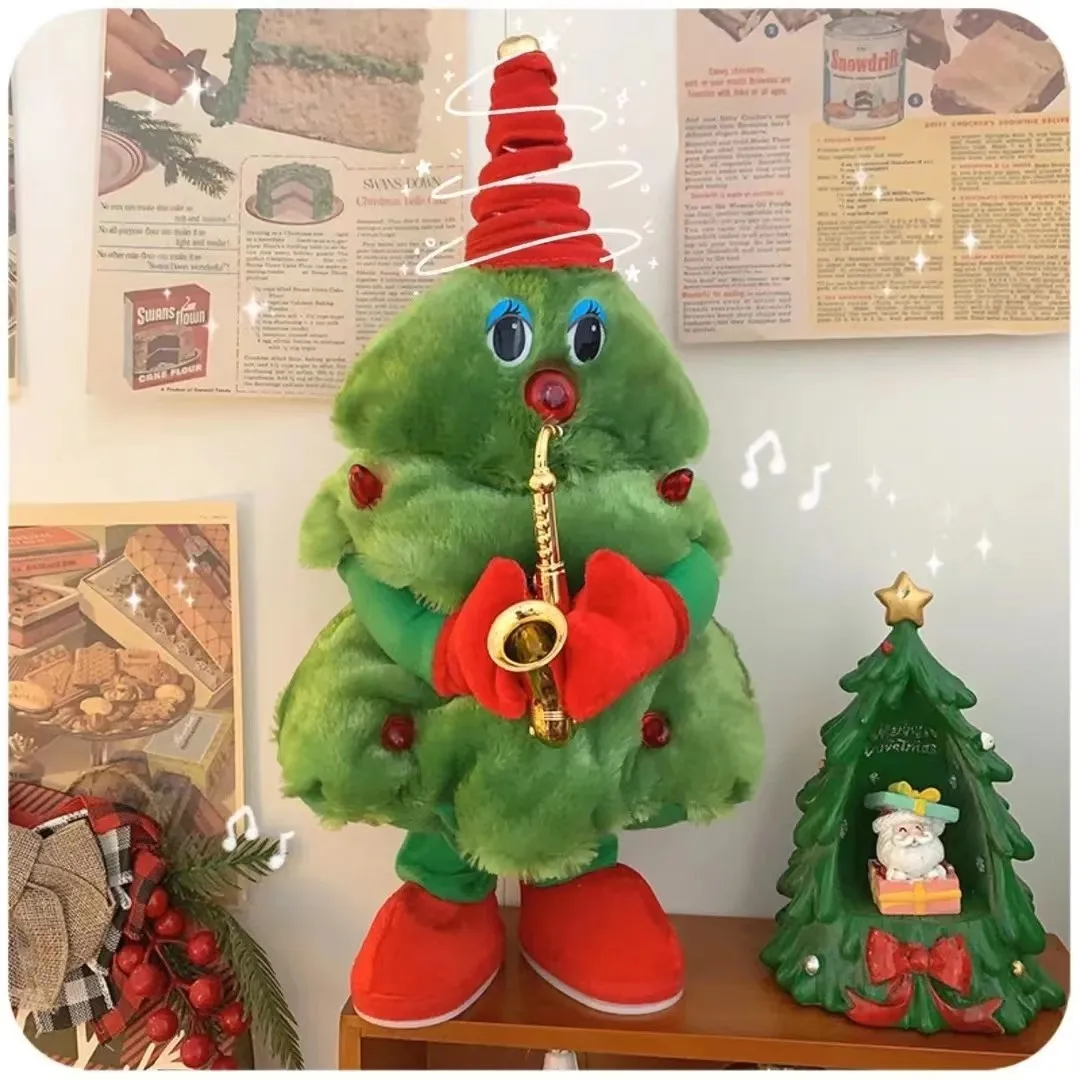 Christmas Tree Singing Dancing Toys Santa Claus Baby Musical Toy Dancing Imitating Toys for Girl Boy Repeating What You Say Gift