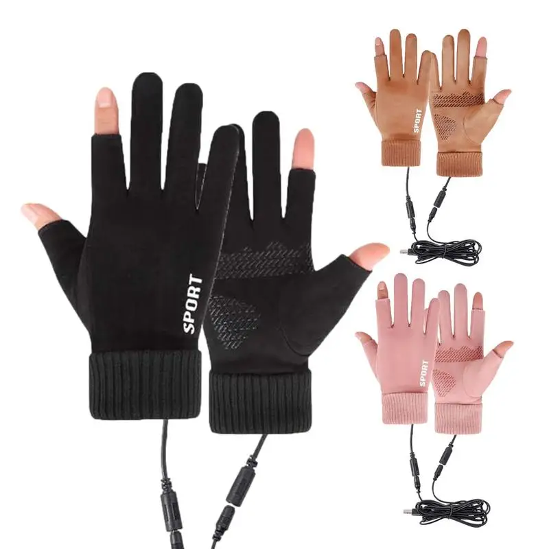 

USB Heated Gloves For Women And Men Rechargeable Thin Heated Ski Gloves Snowboarding Hiking Cycling Hunting Glove Bike Accessory