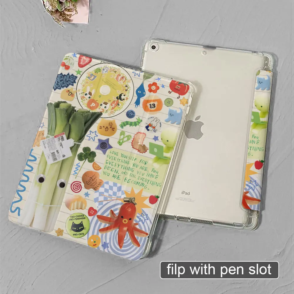 Sleek Pattern iPad Case with Pen Slot and Anti-Fall Protection