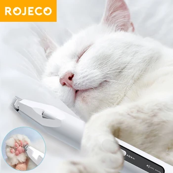 ROJECO 전문 반려동물 발 헤어 트리머 개 그루밍 클리퍼, 개 이발 헤어 커팅 전기 면도기