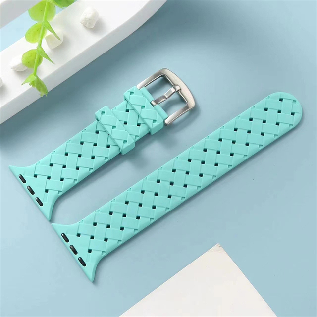 Texture Silicone Band For Apple Watch Band 7 6 SE 5 4 41mm 45mm 44mm 40mm Bracelet iWatch 3 2 1 Watchband 38mm 42mm Strap