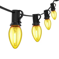 Vibrant Waterproof Outdoor String Lights for Festive Garden and Party Decor (Yellow string light)