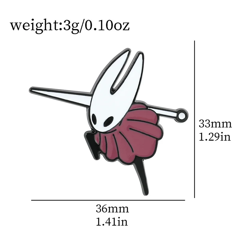 Spiel Hollow Knight: Silksong Hornet Cosplay Abzeichen Legierung Brosche Kleidung Anstecknadeln Rucksack Schmuck Zubehör Nette Prop – Detail 2