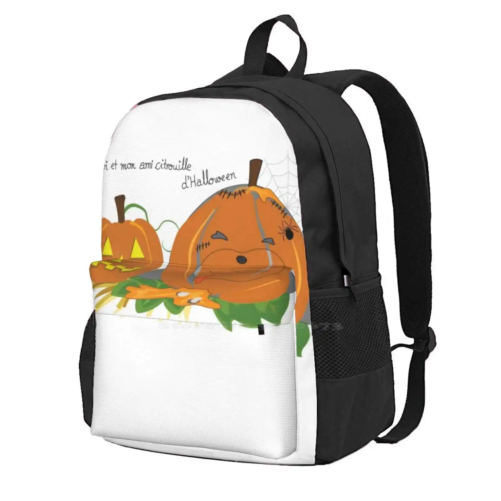 

Halloween Pumpkin Harp Seal Cartoon Backpack For Student School Laptop Travel Bag Halloween Pumpkin Seals Funny Harp Seal