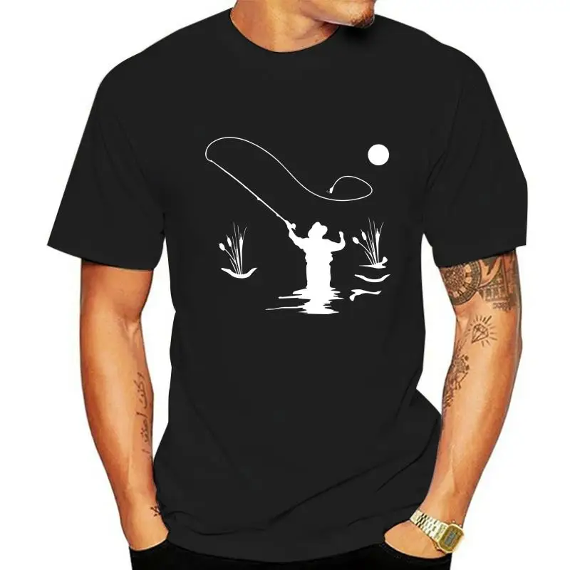 

Fishing Fly Fisherman Sun fly trout salmon steelhead stream river Mens T Shirt