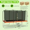 8 FT x 14 FT Rectangular Trampoline with Enclosure, Ladder, Double-Side Galvanized Steel Frame, Outdoor Recreational Trampolines 3