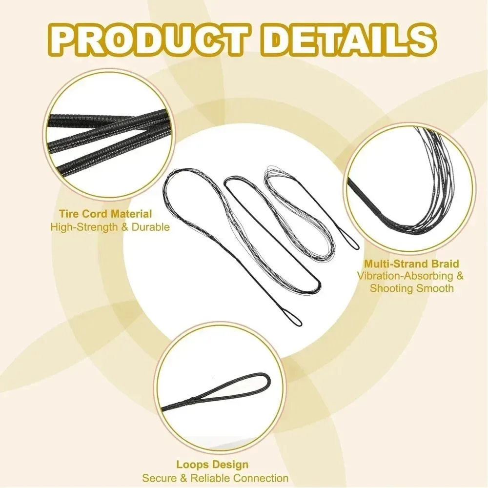 Durable Archery Bow String with Finger Savers for Recurve and Longbow Hunting & Target Practice