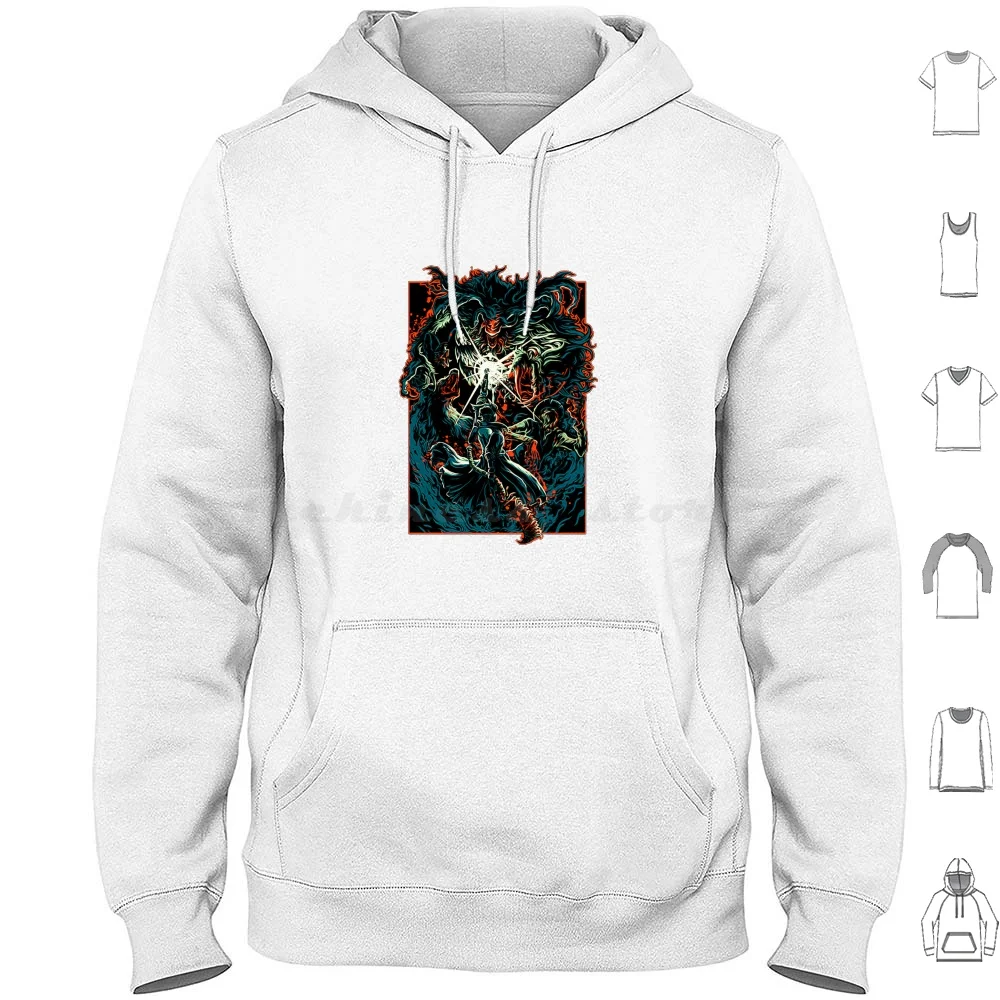 Bloodborne Felpa Con Cappuccio In Cotone Manica Lunga Bloodborne Dark Souls Souls Dark Blood Hunter Game Gaming Horror Soulsborne Ps4 Video