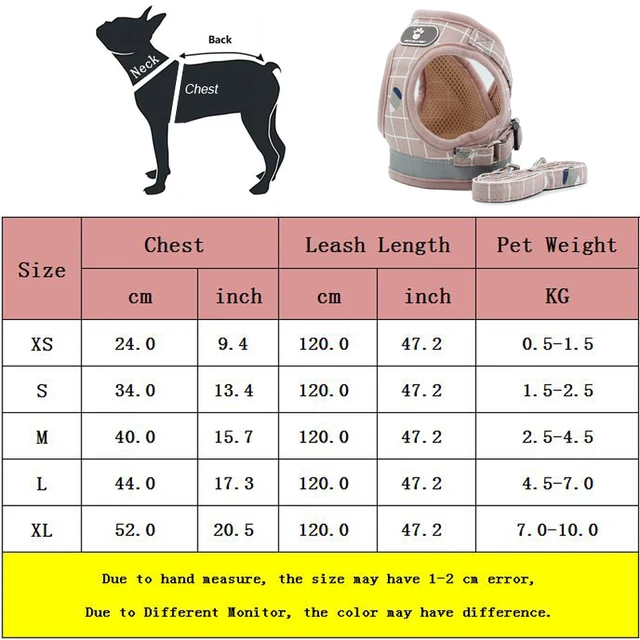 Nylon Dog Harness Breathable Mesh Vest Adjustable Dog Harness and Leash Set for Small Dogs Cats Reflective Pet Collar for Puppy 6