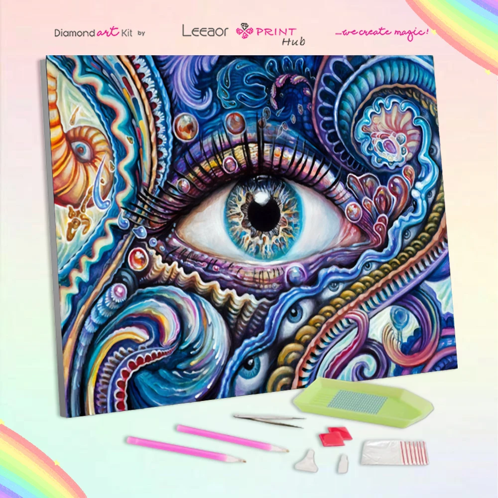 

Набор для алмазной вышивки крестиком, картина 5D «сделай сам» в стиле «Триппи Айз» для взрослых и начинающих, полноразмерная вышивка крестиком, мозаика, украшение для дома, подарки