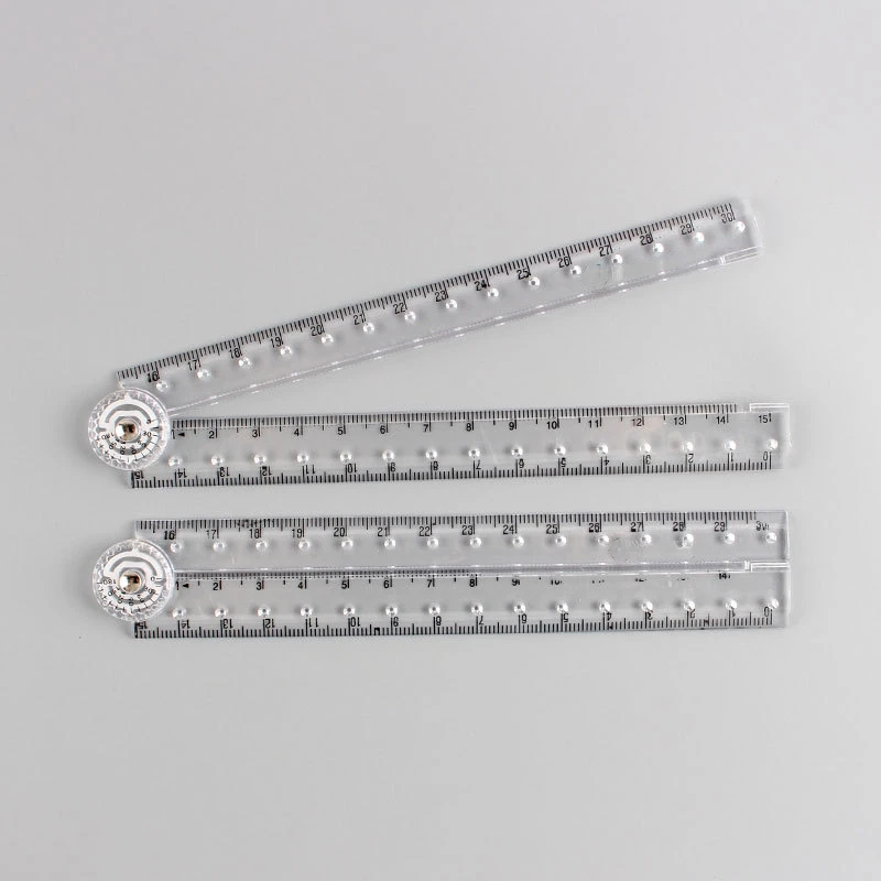 30cm Acrylic Foldable Ruler Multifunctional Students Stationery Measuring Ruler Kids Drawing Geometry Protractor Supplies