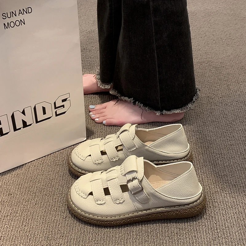 

Новинка весна-лето 2024 женская обувь универсальная детская обувь с двумя большими головками для беременных женщин литературная ретро Обувь для женщин