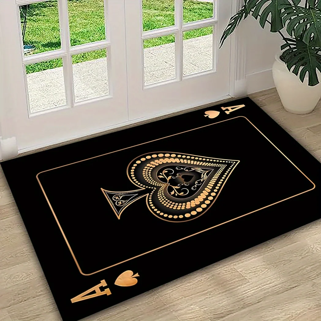 Ace of Hearts Poker Card Pattern Carpet for Living Room Non-Slip Bedroom Bedside Sofa Area Rug Soft Indoor Floor Mat Home Decor 6