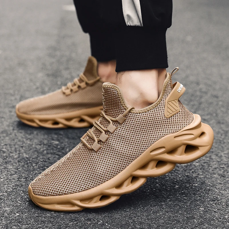 Brown breathable running sneakers—lightweight & designed for comfort.-2
