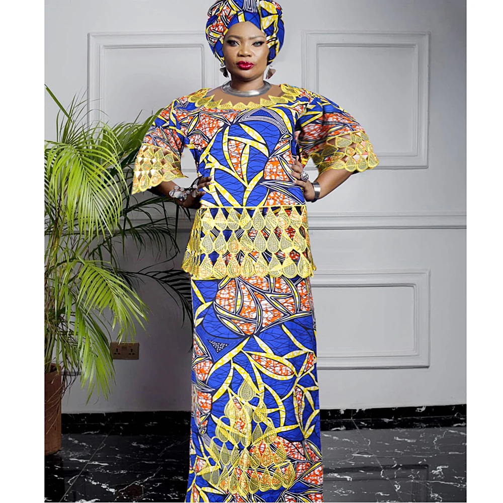 

African Women Plus Size Evening Dresses Wedding Party Luxury 2024 Bazin Riche Embroidery Gown Dashiki Ankara Africa Clothing