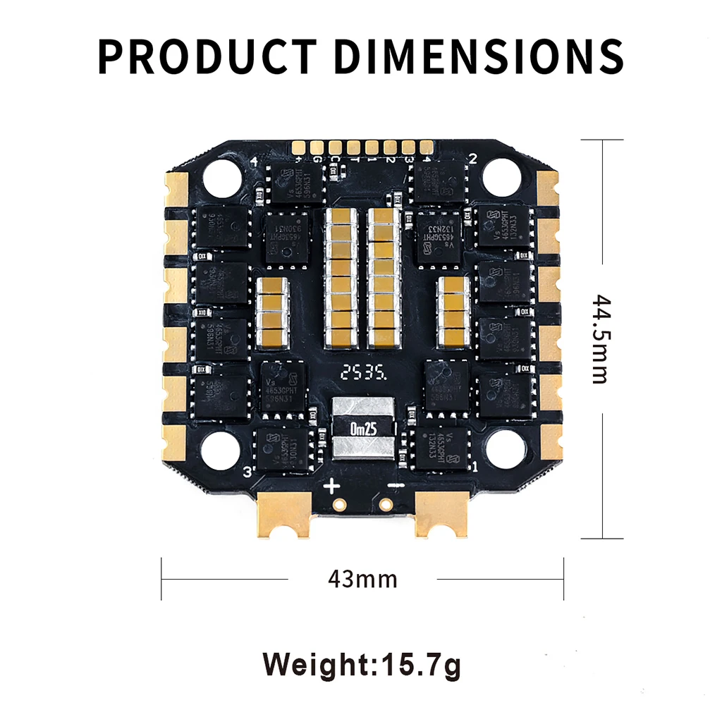 Axisflying Argus-ECO60A BL32 4IN1 4-6S ESC 60A Поддержка контроллера скорости Dshot1200 для 5-дюймового FPV дрона для фристайла Квадрокоптера thumbnail 5