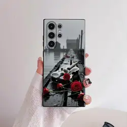 Elegant Floral Art Phone Case - Frosted Non - Slip Soft Cover - SamsungS25ULTRA (Z1)