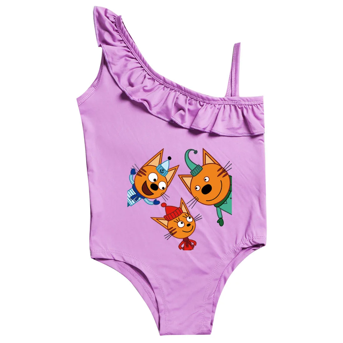 Kid E Cats Russian Три Кота My Family Three Happy Cats Clothes Kids Summer Swimwear Toddler Girls Sleeveless One Piece Swimsuits