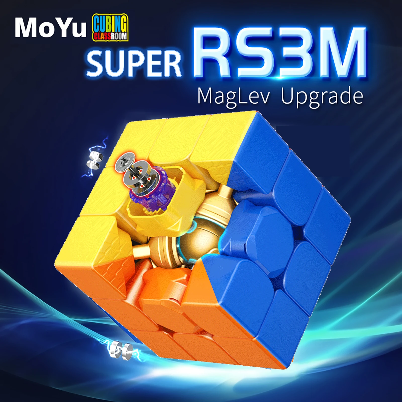 [moyu rs3m series] super rs3m2020 magnetic pyramid cube colorful speed fidget puzzle toy for kids MoYu 3x3 Super RS3M Maglev Magic Cube 3x3 Magnetic Cubo Magico MEILONG3 Professional Speed Puzzle Children's Fidget Toys