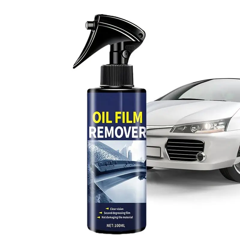 

Car Glass Oil Film Cleaner Glass Film Removal Cream Spray Effective 100ml Spray Restore Glass To Clear With Glass Cleaner Wipes