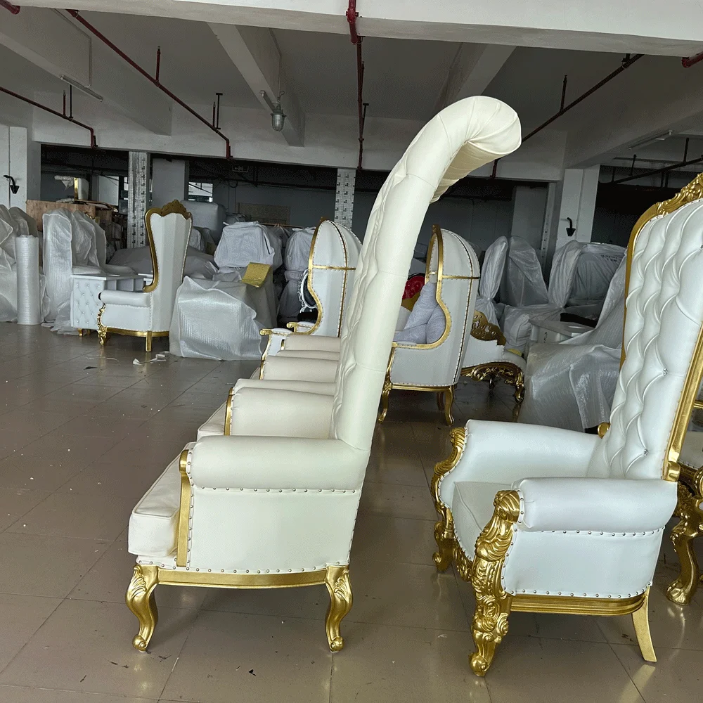 Latest King Chair Throne With High Quality Luxury Golden Back Modern Chair Exquisite