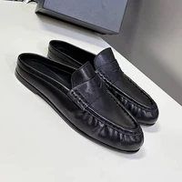 2026 New Fashion Classic Women Slippers Top Quality Leather Summer Woman Slides Flats Size 34-40 Casual Loafers Mules Slippers - Image 4