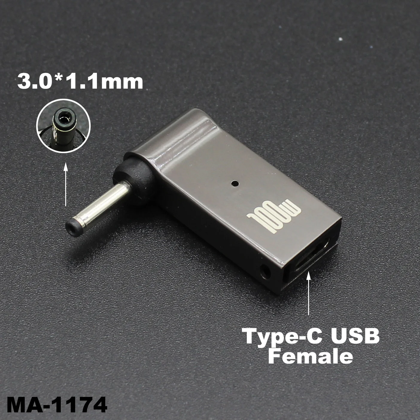 100W USB-C to DC Power Adapter Converter for Universal Laptop Charging