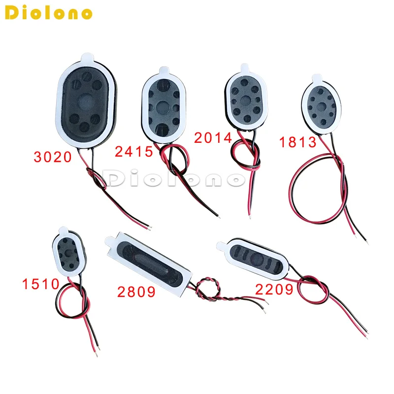 Acoustic Speaker 2209 0922 Oval Tablet Phone MP3 Portable Loudspeaker 1W 8R 22*9*4.5mm With Wires DIY Audio Accessories