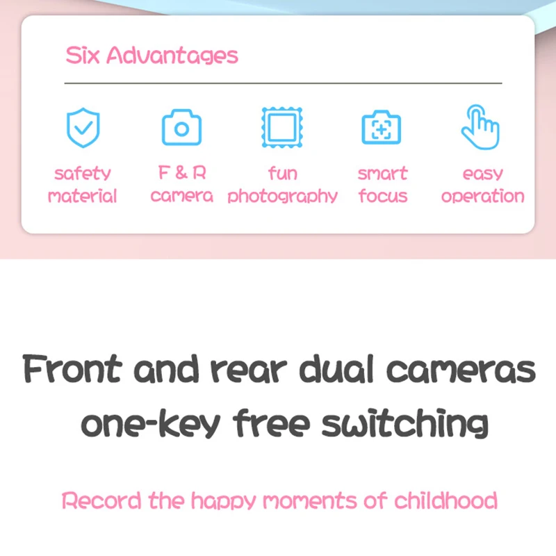 Cute Children Camera Mini Digital HD Screen Video Camera Video Recorder Birthday Gift USB Charging for Children Party Gifts