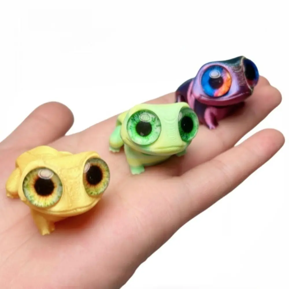 Cute Big Eyes 3D Printed Frogs Ornament Cartoon Realistic 3D Printed Frog Model Handicraft Figurine 3D Printed Frog