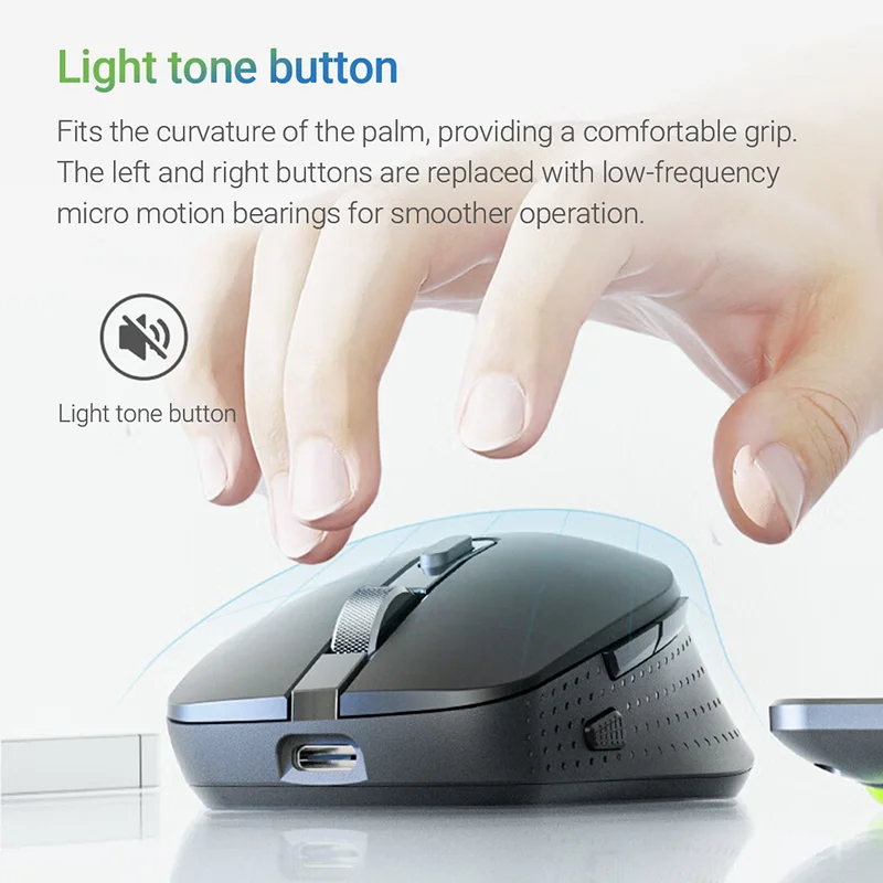 Acer 2.4G Wireless Mouse Bluetooth Rechargeable 1600DPI 7 Buttons 3D Roller Mice Ergonomic Office Mouse for Computer Laptop PC wireless mouse