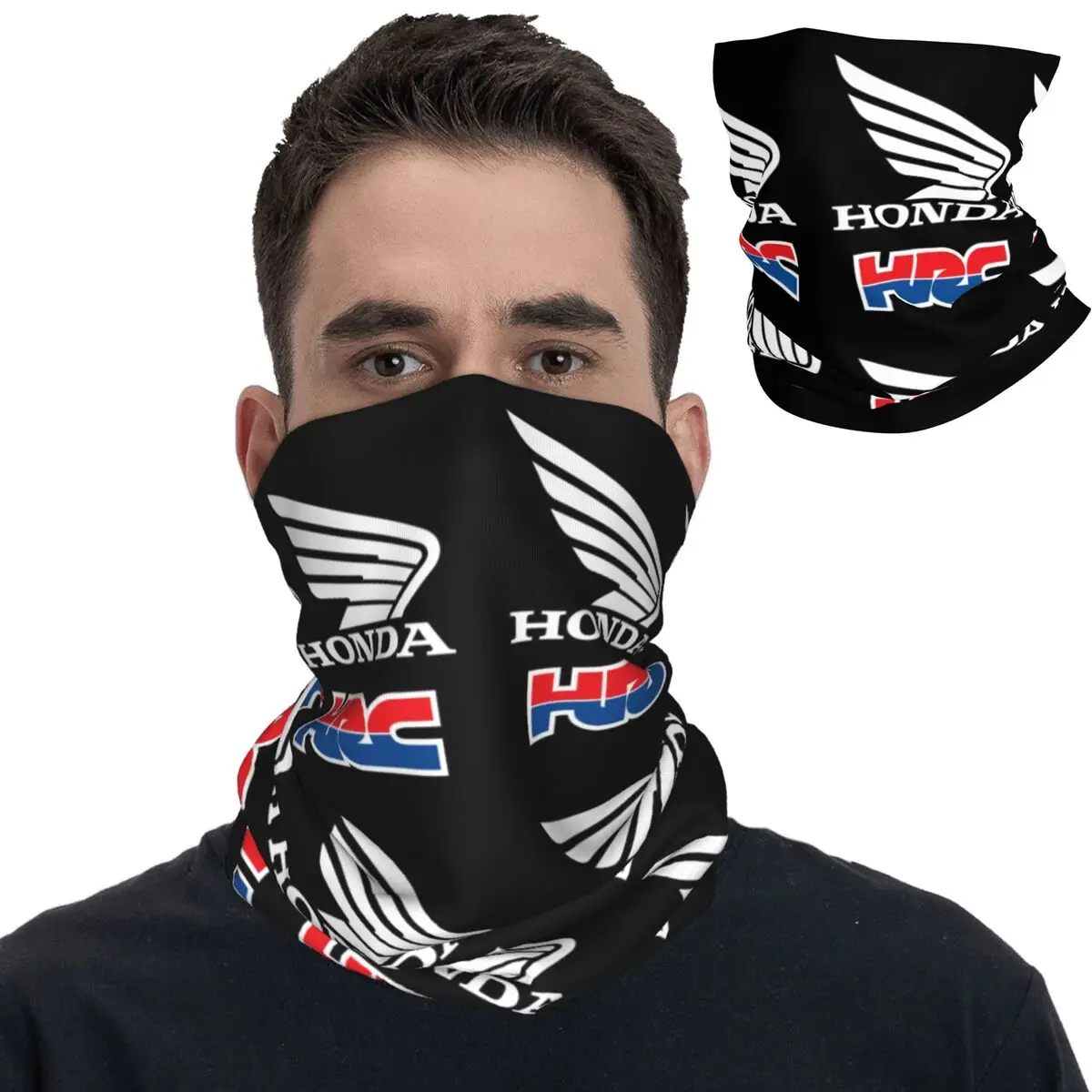 

Hondas Racing Corporation Motorcycle Bandana Neck Gaiter Printed Magic Scarf Warm Balaclava Cycling for Men Adult All Season