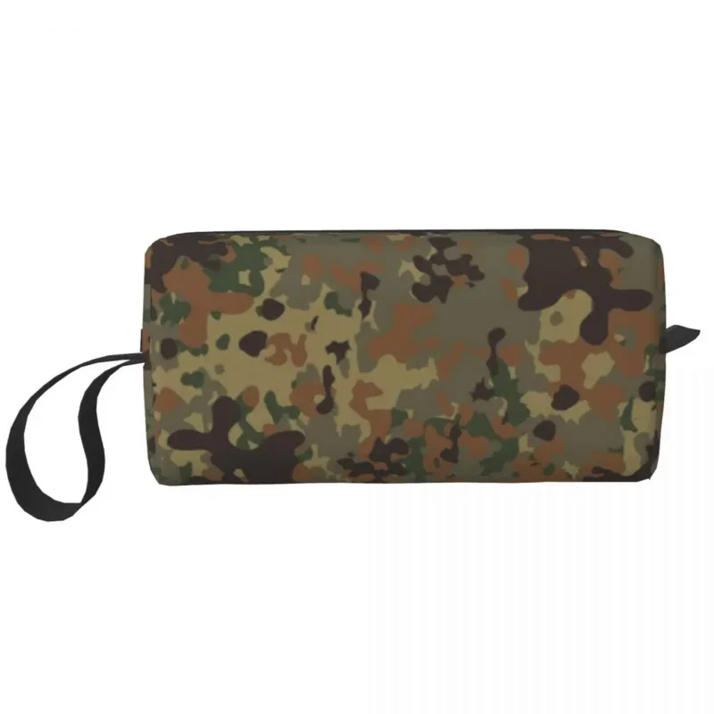 

Flecktarn Camo Makeup Bag for Women Travel Cosmetic Organizer Military Army Camouflage Storage Toiletry Bags Dopp Kit Case Box