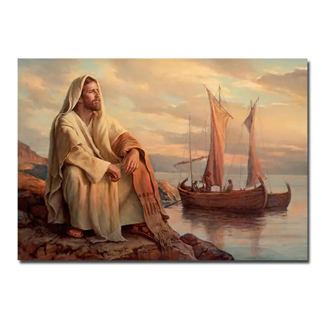 Description Picture 4 of itemJesus The Good Shepherd Canvas Art Print  Christian Wall Decor for Living Room  Religious Painting Reproduction Poster
