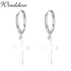 Cute 925 Sterling Silver Small Circle Loop Cross Charm Hoop Earrings For Women Girls Jewelry Pendiente Aros Oorbellen Orecchini 5