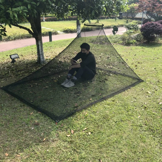 Camping en plein air noir moustiquaire léger Portable moustiquaire tente extérieure moustiquaire tente famille taille S L 5