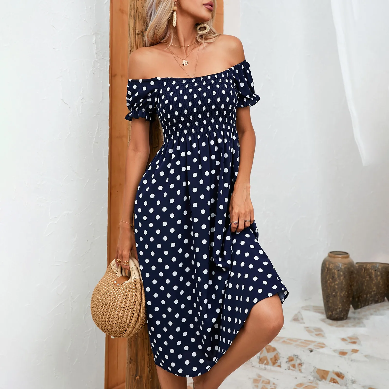 

Женское платье 2023, летнее Повседневное платье с принтом и коротким рукавом, с высокой талией, высокого качества, женские роскошные длинные платья