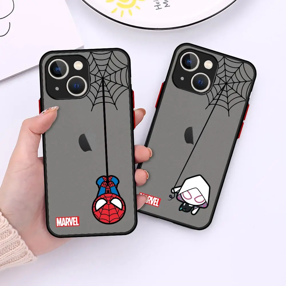 iphone 13 pro max case clear Marvel spider man spiderman Case For iPhone 13 12 11 Pro Max XR XS X 6s 7 8 Plus SE 12 Mini Luxury Shockproof Matte Cover Funda 13 pro max case