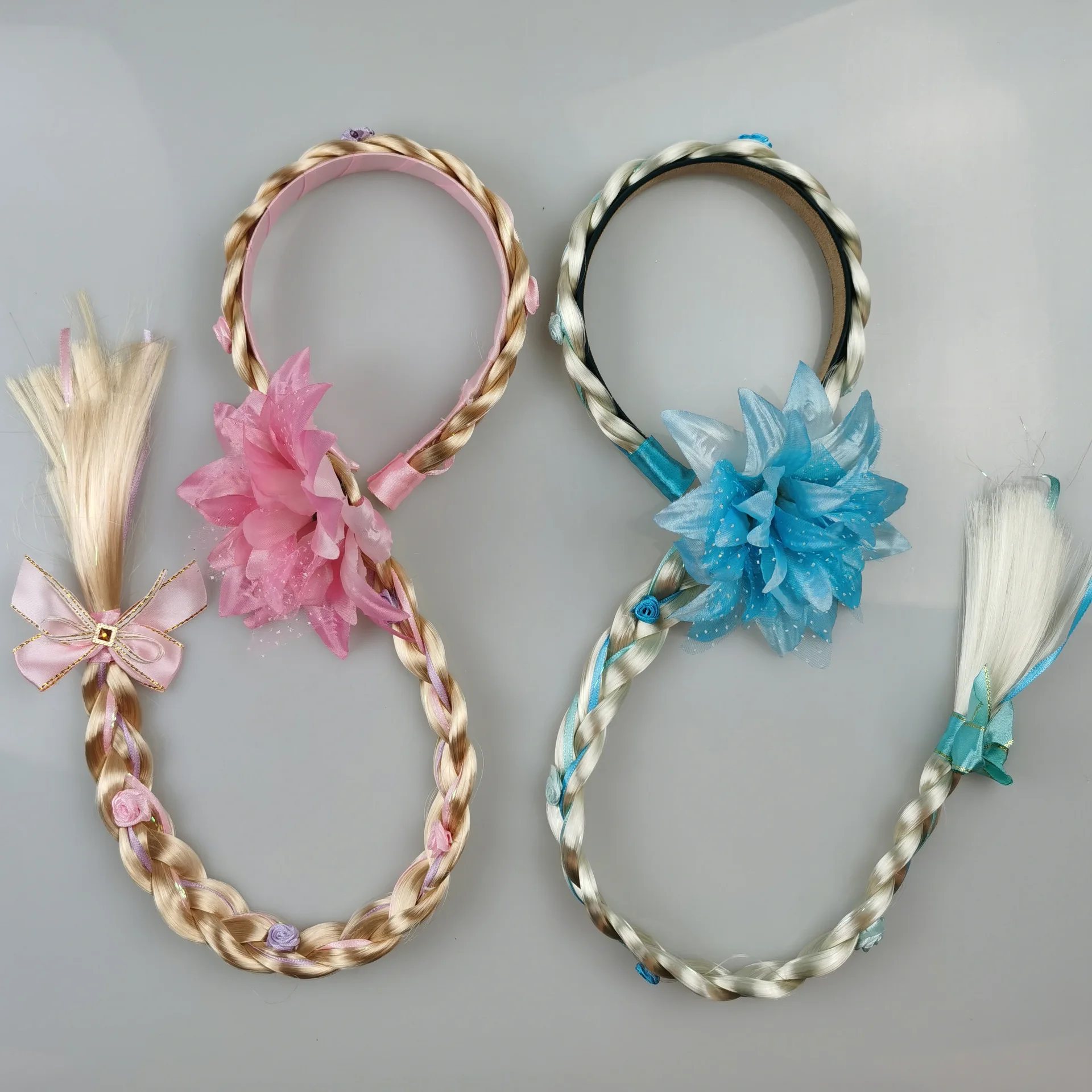 Long haired Lepei Princess thick braid headband small crown floral children's clothing Christmas headwear hair accessories